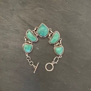 Genuine turquoise & sterling silver bracelet